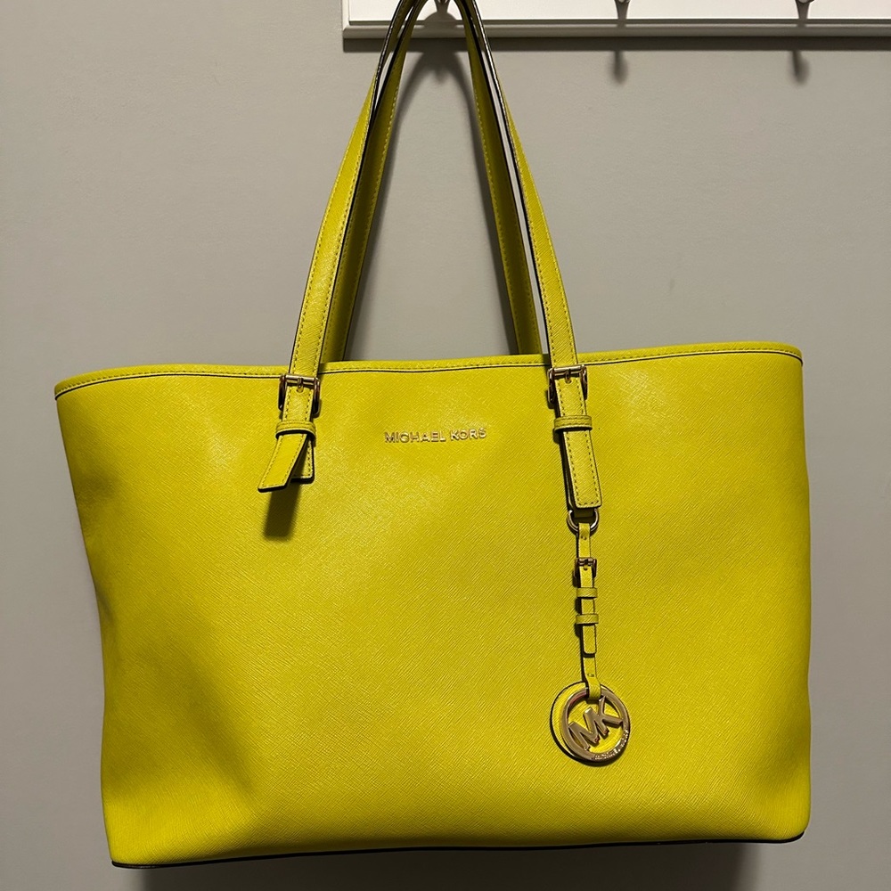 COPY - Michael Kors like green large tote bag.